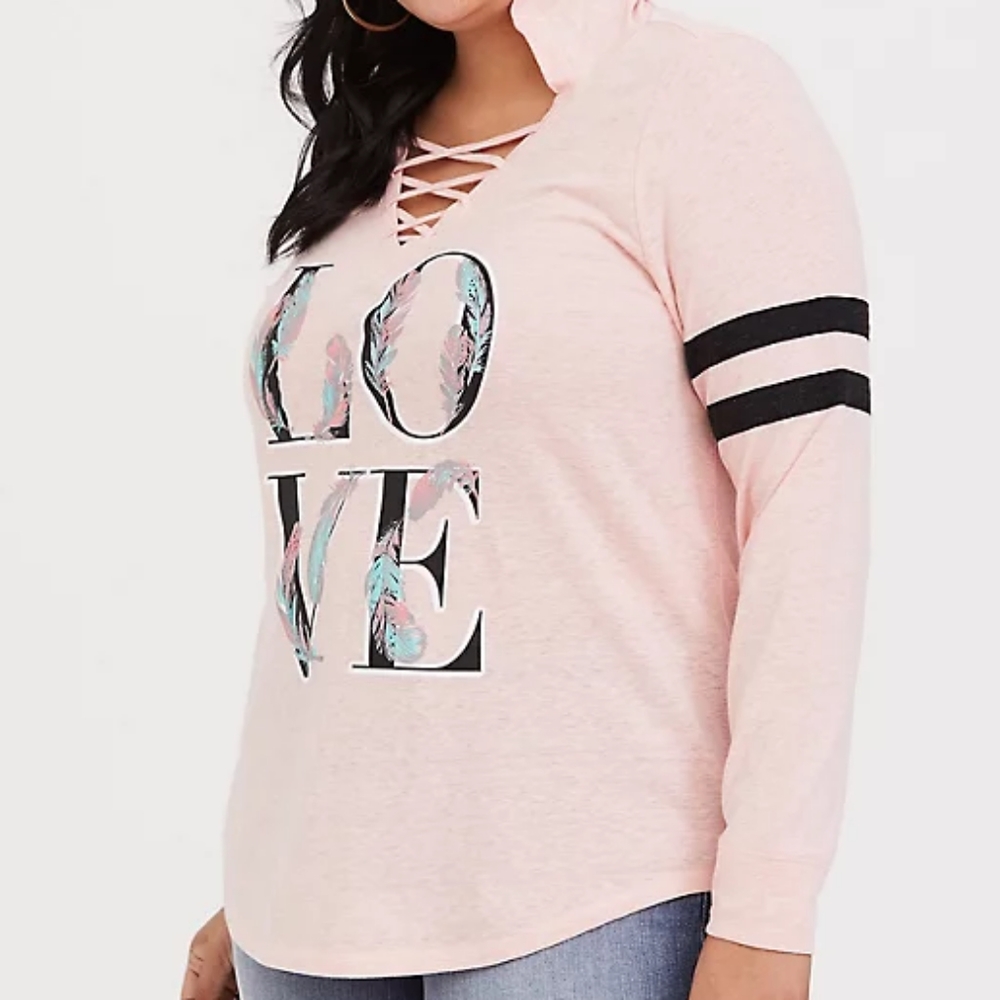 Torrid Love Pink Football Hoodie